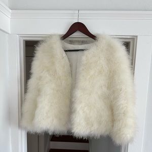 White Feather Bridal Jacket Medium